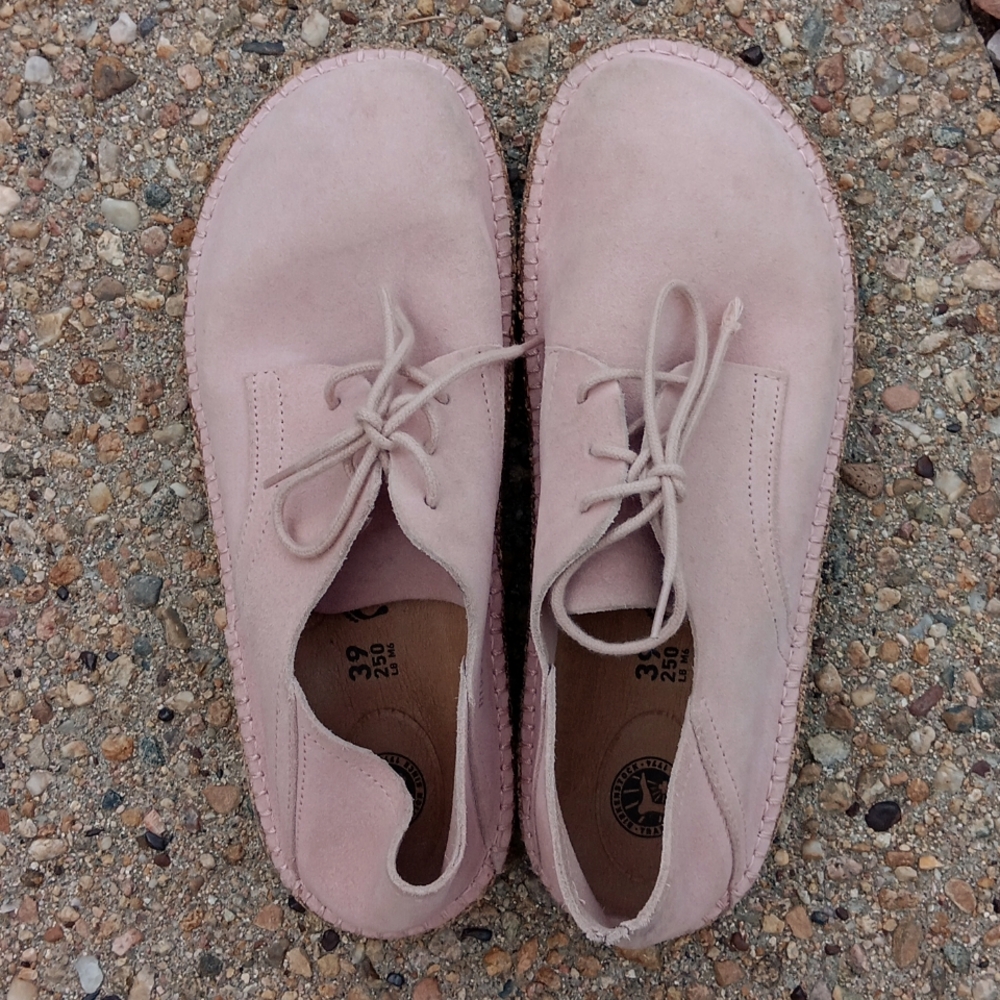 Birkenstock Gary pink suede leather lace up shoes women's 8 - Picture 4 of 12